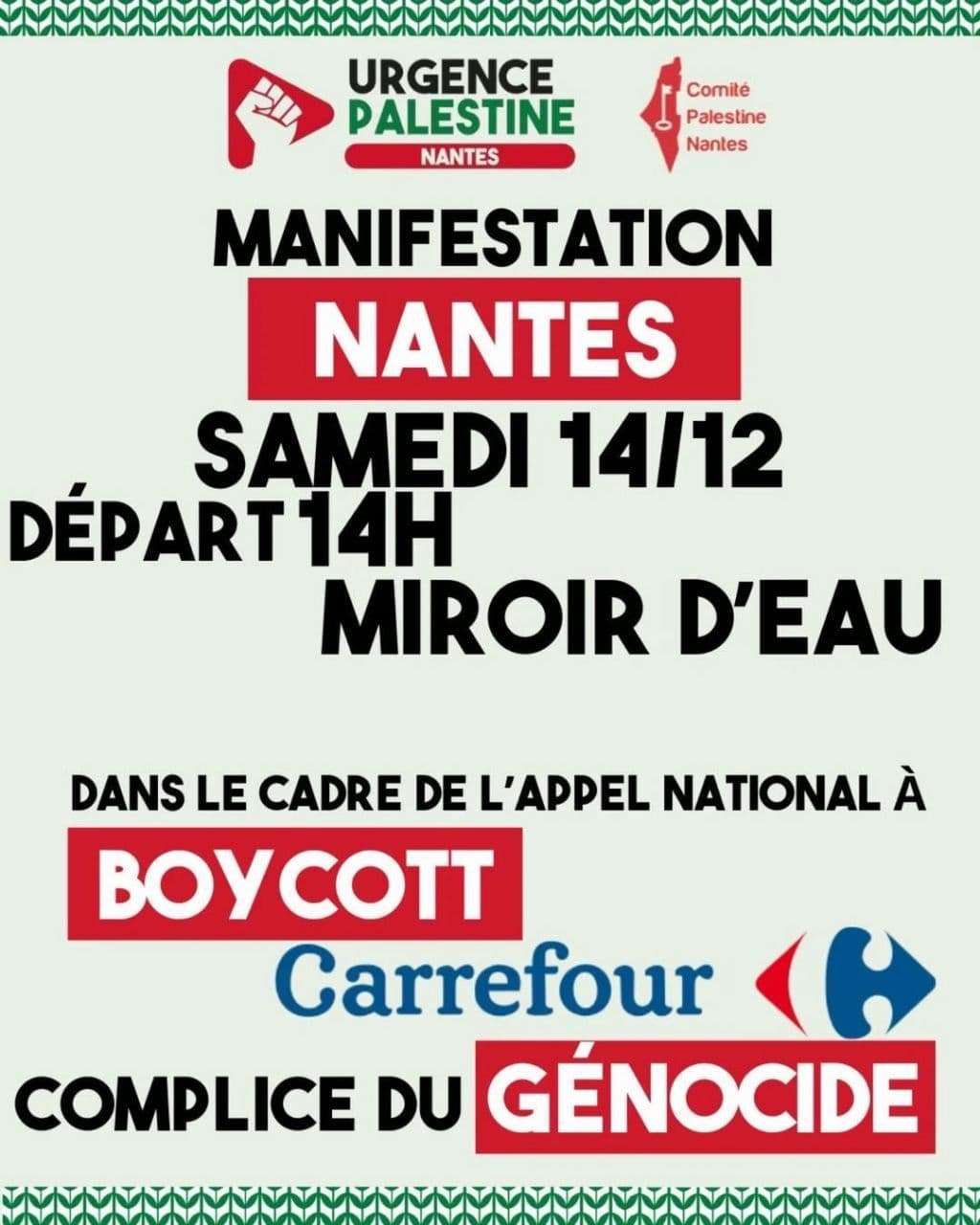 Boycott Carrefour COMPLICE DU GÉNOCIDE