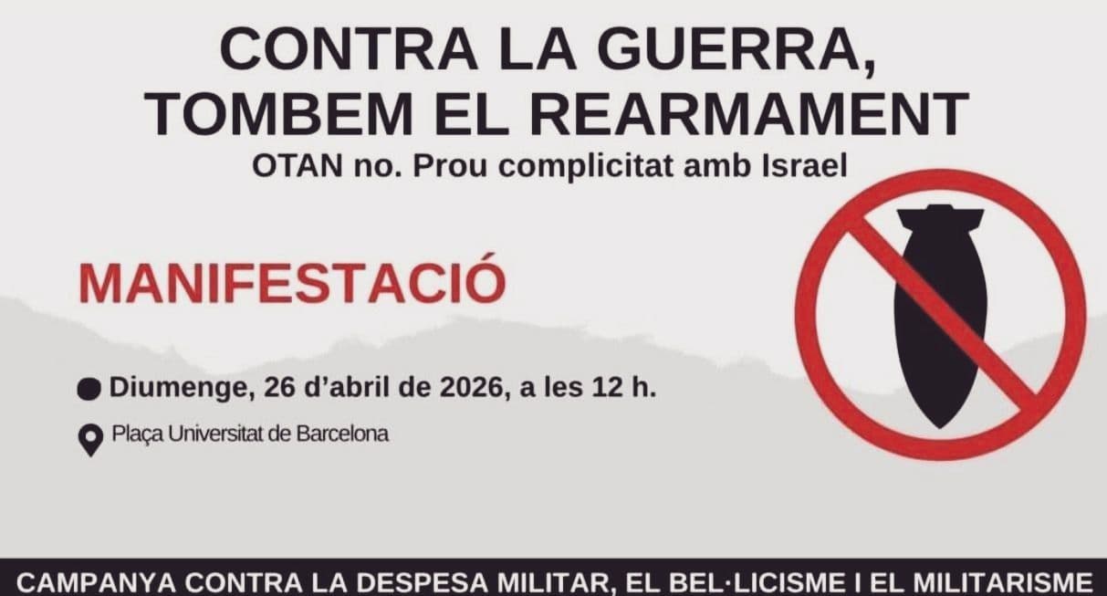 CONTRA LA GUERRA, TOMBEM EL REARMAMENT