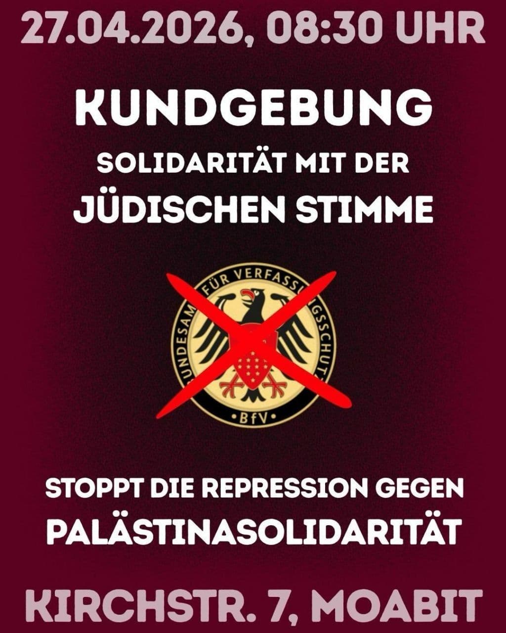 KUNDGEBUNG SOLIDARITÄT MIT DER JÜDISCHEN STIMME