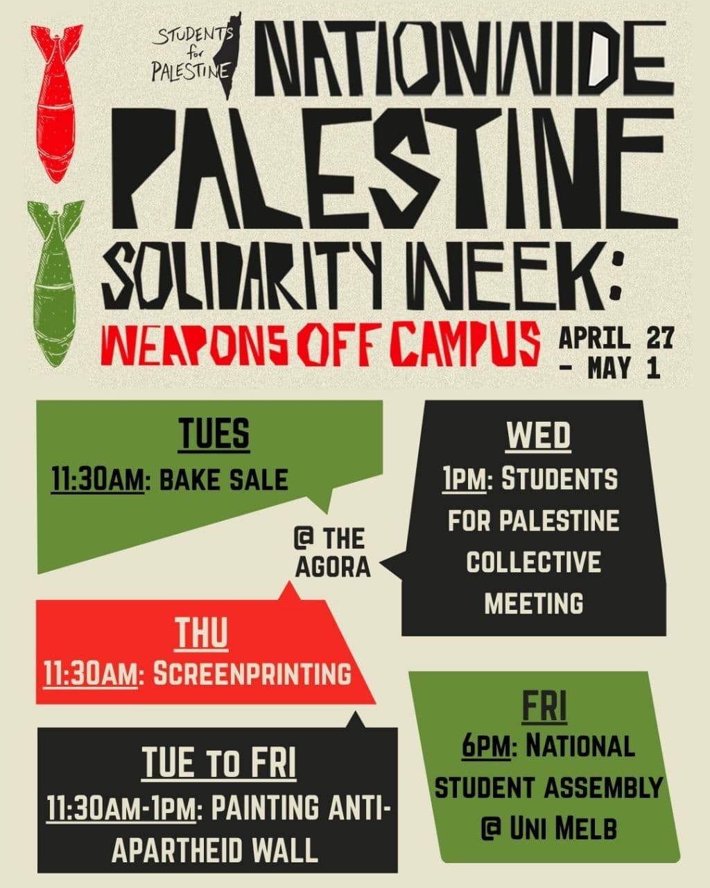 Our calendar of events for Palestine Solidarity Week is HERE! 
