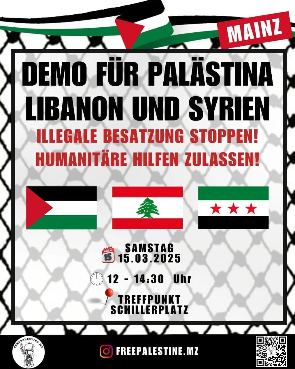 DEMO FÜR PALÄSTINA LIBANON UND SYRIEN