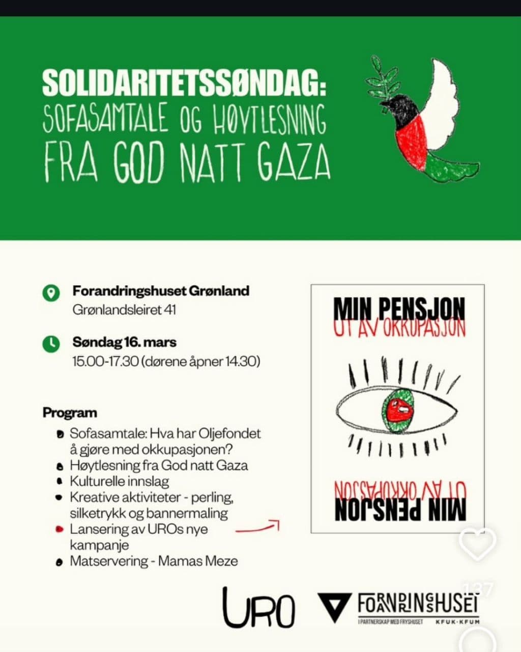 SOFASAMTALE OG HOYTLESNING FRA GOD NATT GAZA