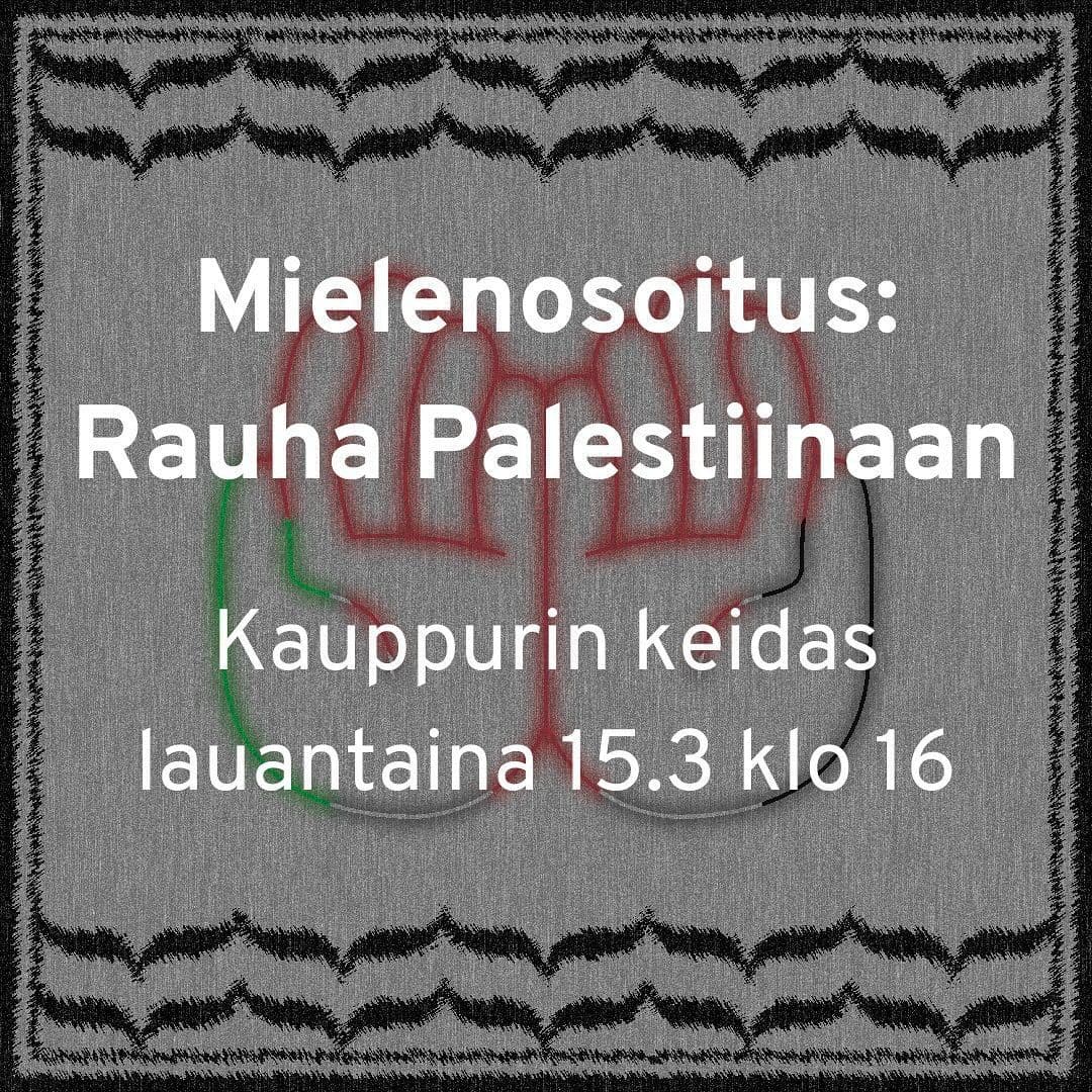 mielenosoitus: Rauha Palestiinaan