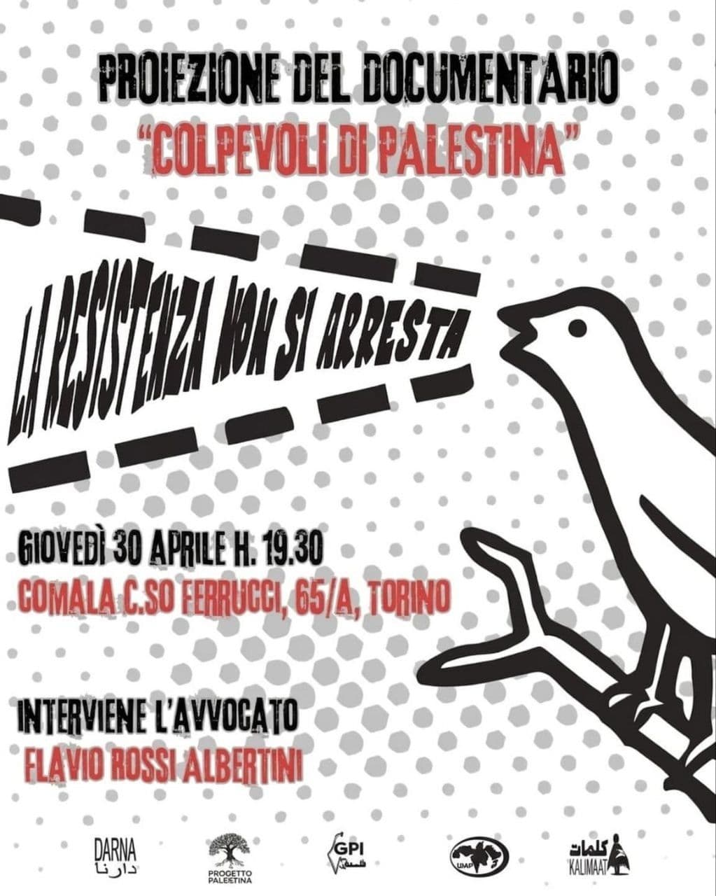 PROIEZIONE DEL DOCUMENTARIO "COLPEVOLI DI PALESTINA“