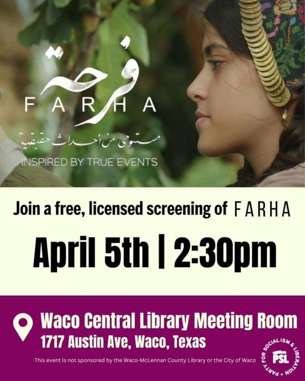 Join a free, licensed screening of FARHA