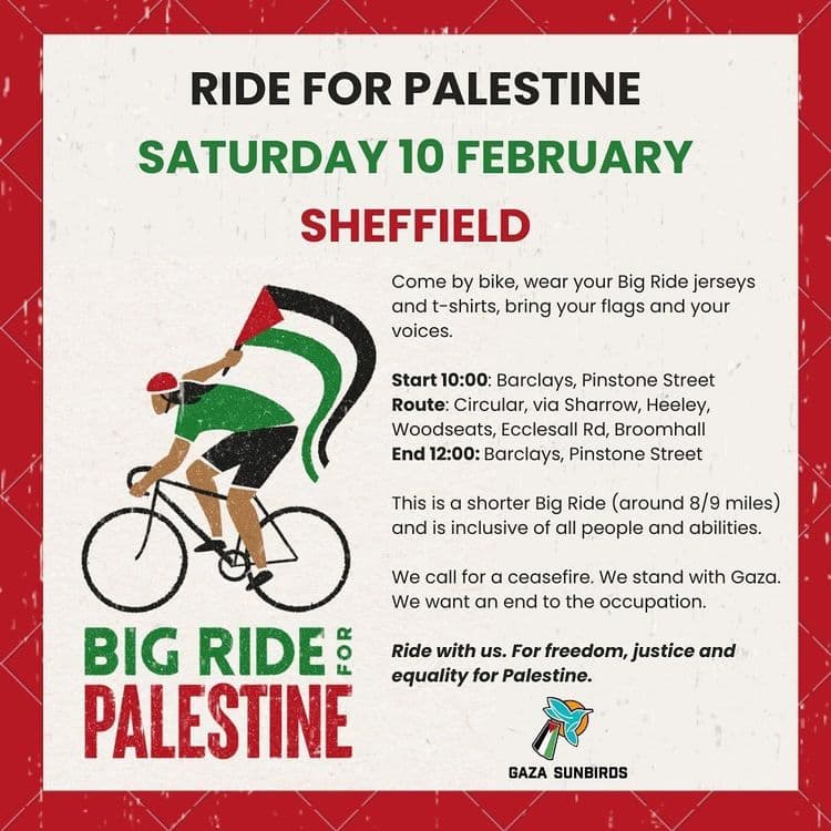 RIDE FOR PALESTINE - SHEFFIELD