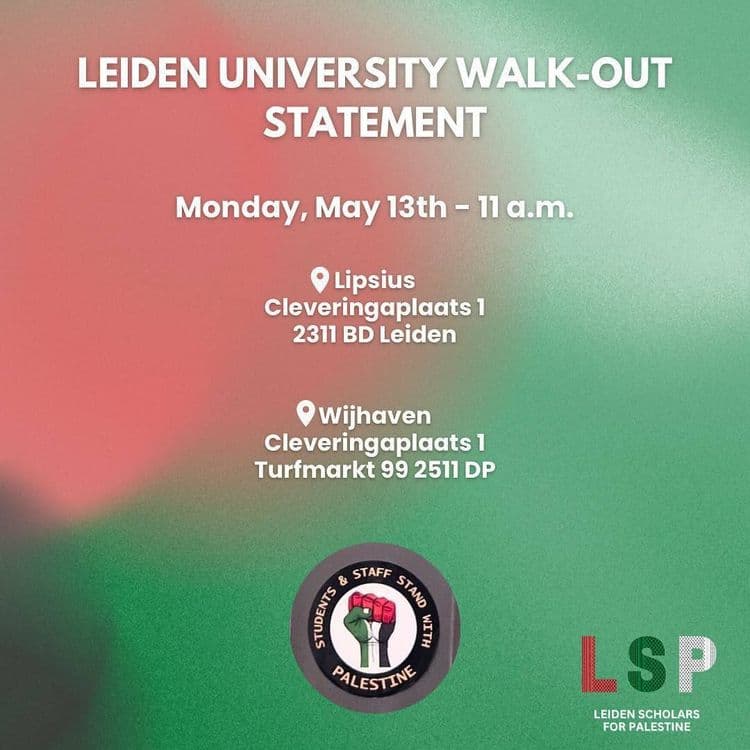 LEIDEN UNIVERSITY WALK-OUT STATEMENT - Lipsius Building