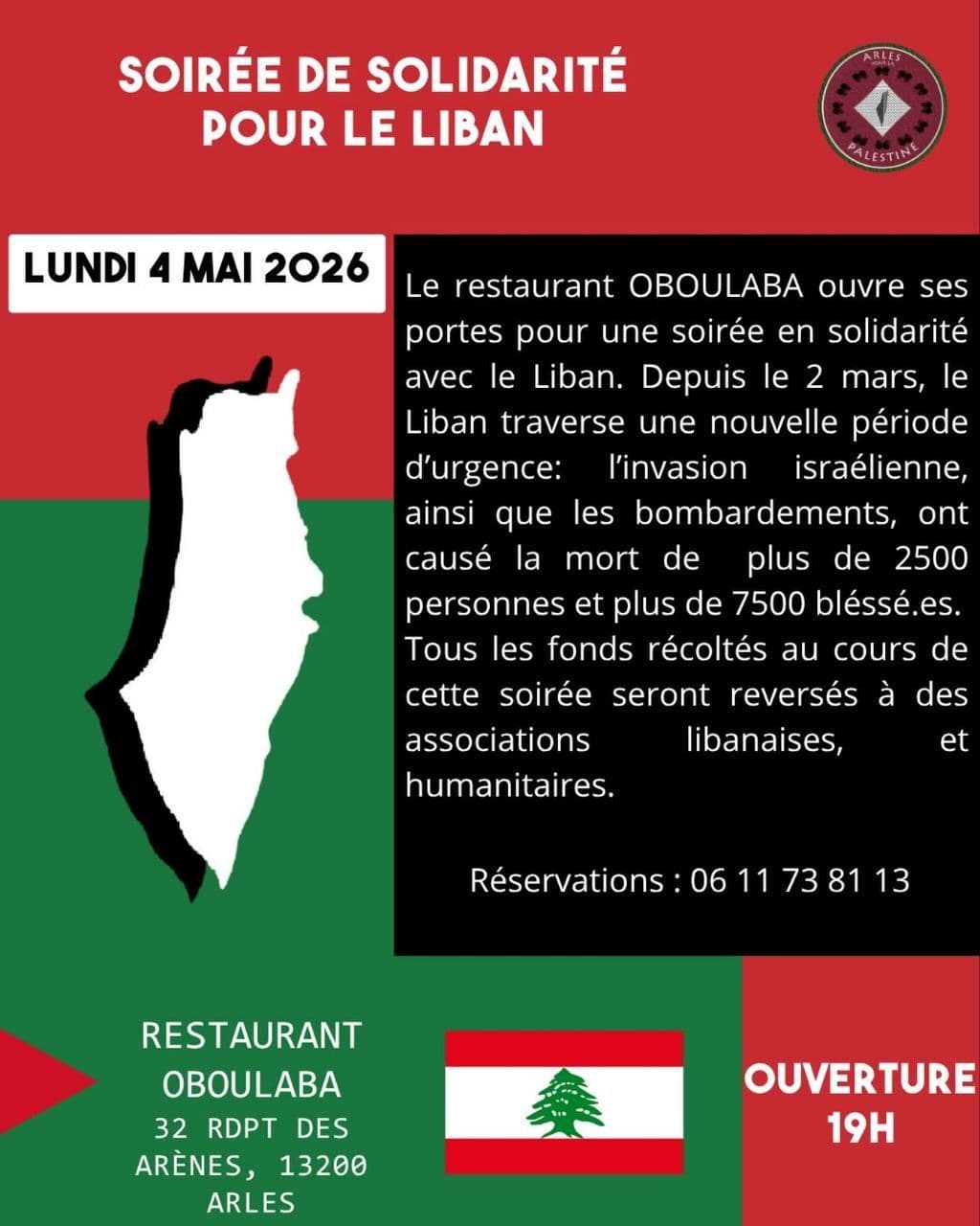 SOIRÉE DE SOLIDARITÉ POUR LE LIBAN