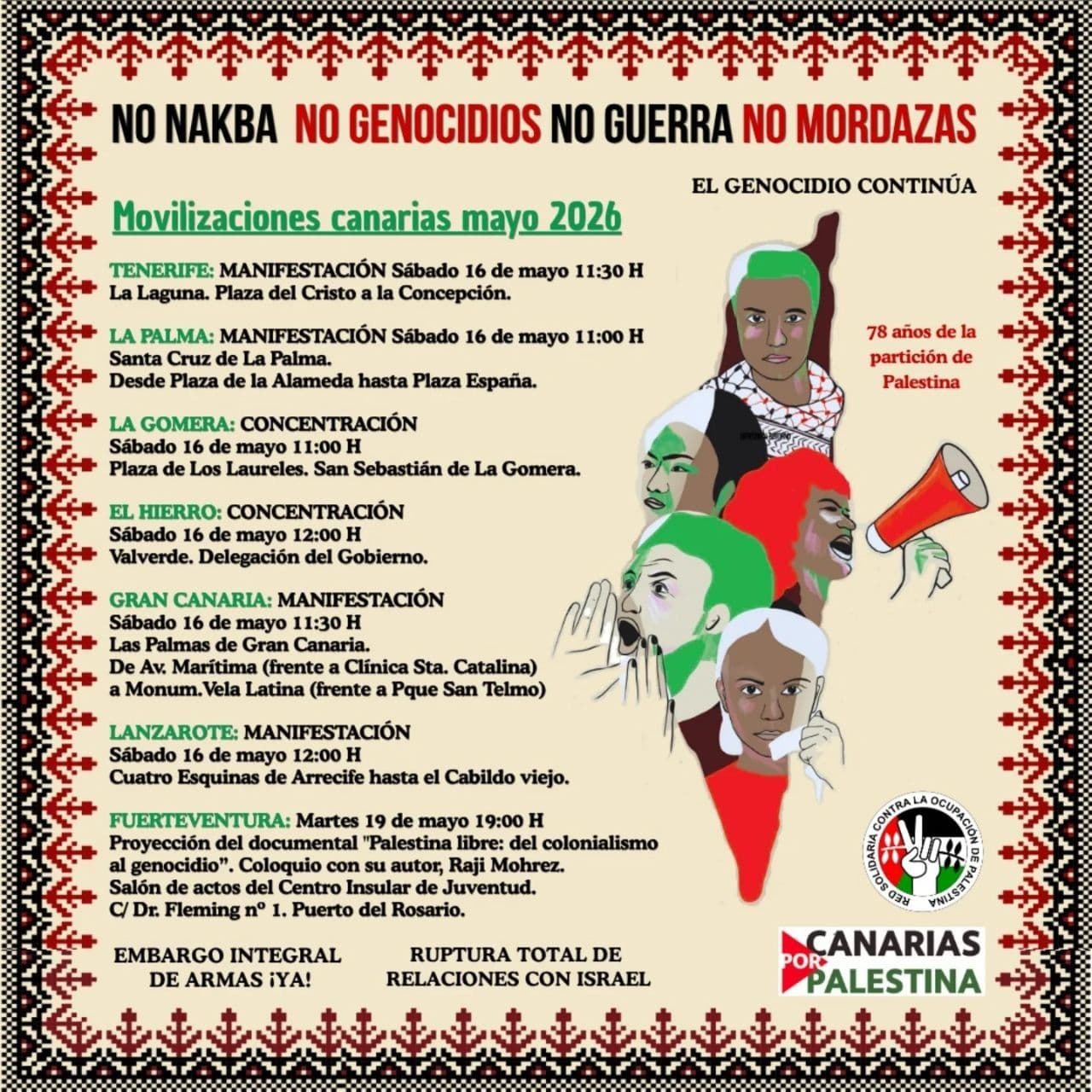 NO NAKBA NO GENOCIDIOS NO GUERRA NO MORDAZAS / Villa de Valverde