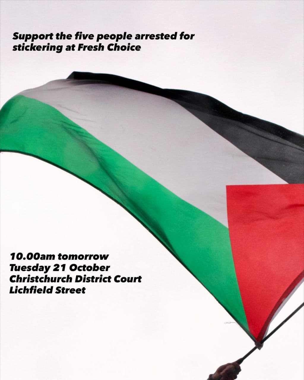 Support the five people arrested for stickering at Fresh Choice