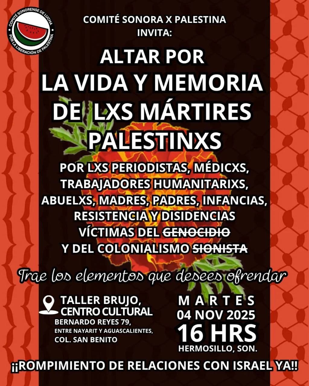 ALTAR POR LA VIDA Y MEMORIA DE LXS MÁRTIRES PALESTINXS