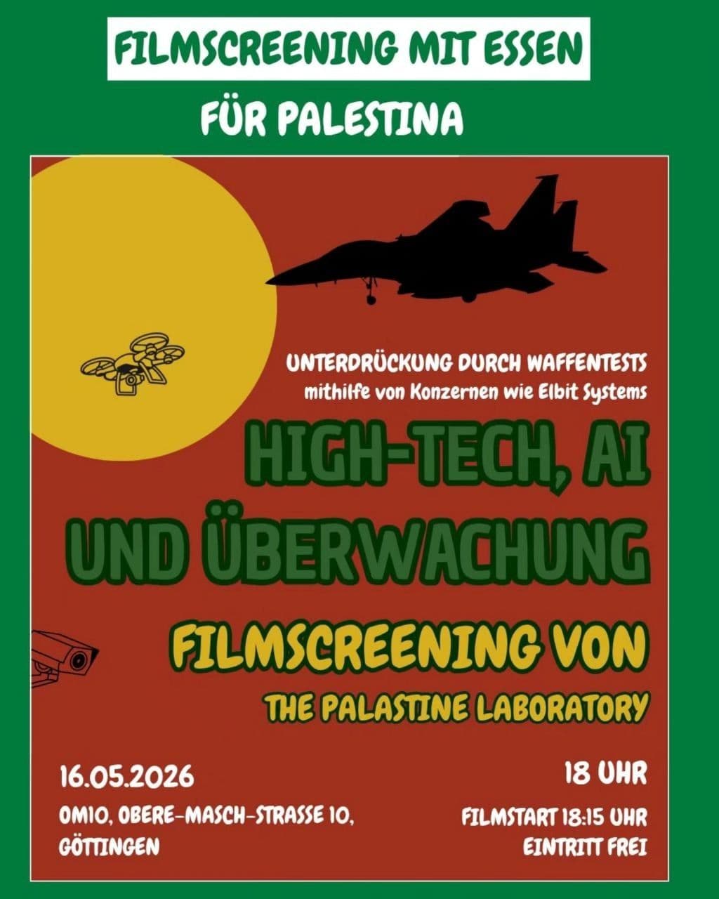 FILMSCREENING MIT ESSEN FÜR PALESTINA