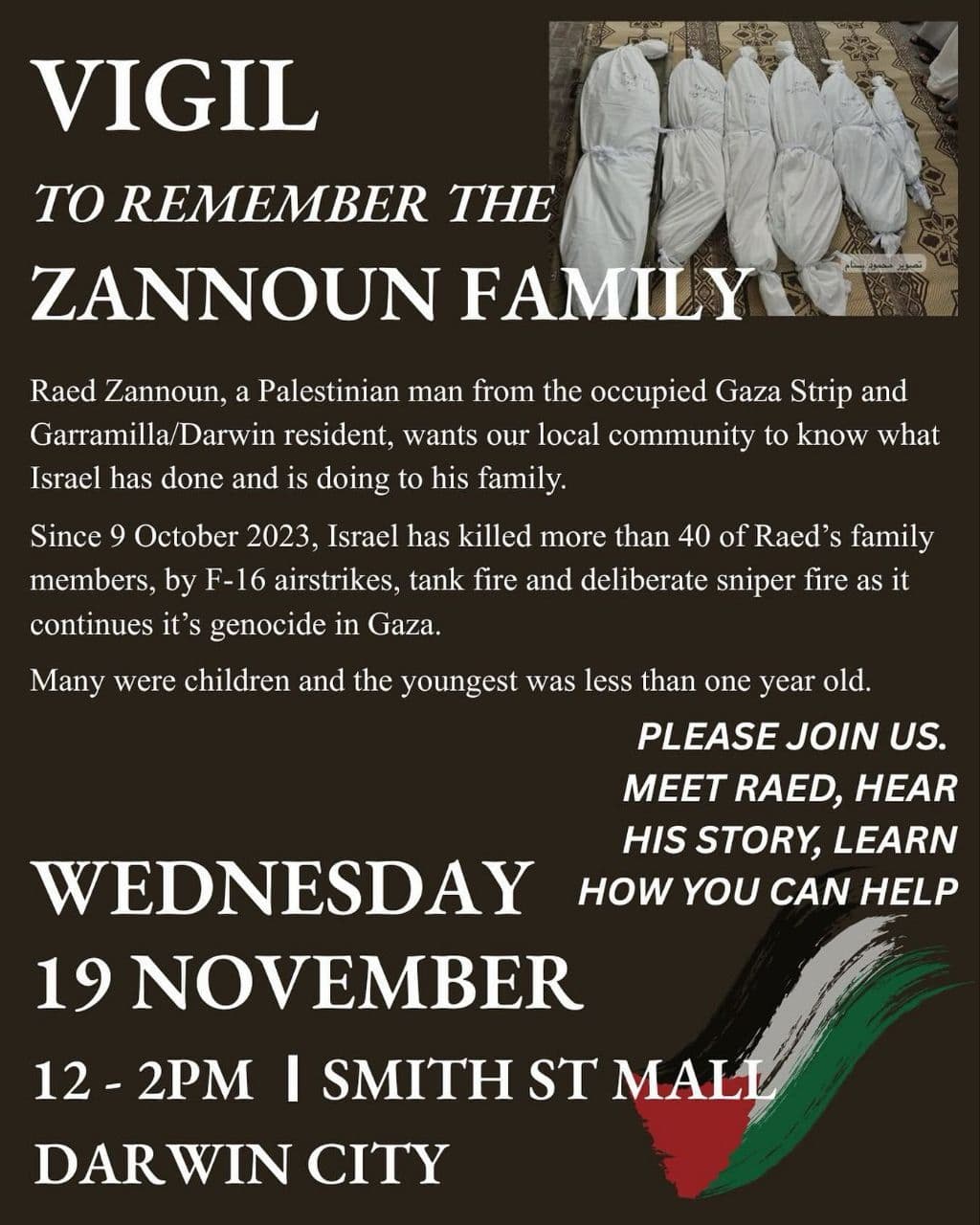 VIGIL TO REMEMBER THE ZANNOUN FAMILY