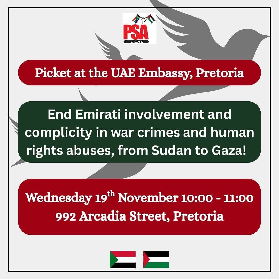 Picket at the UAE Embassy, Pretoria