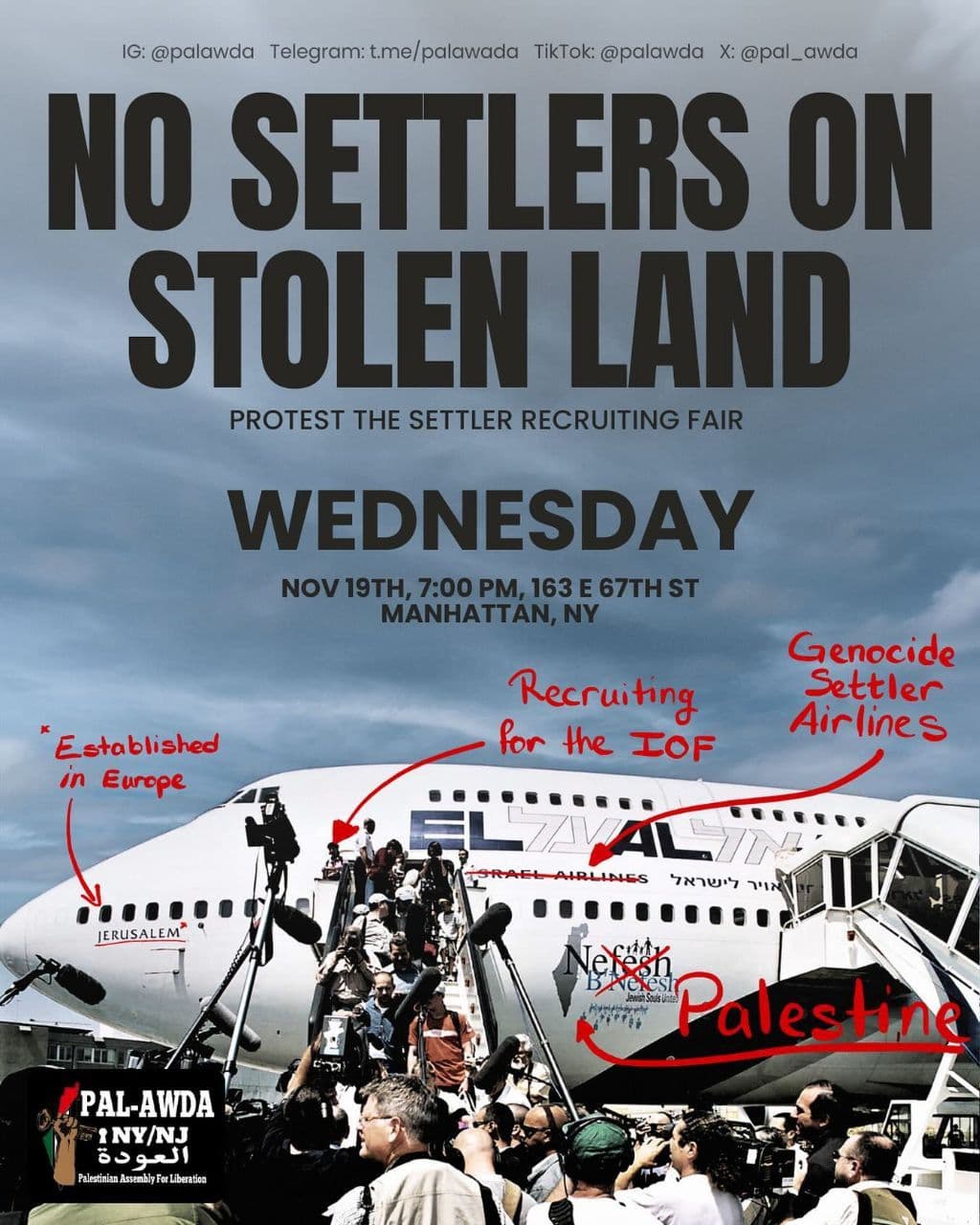 NO SETTLERS ON STOLEN LAND