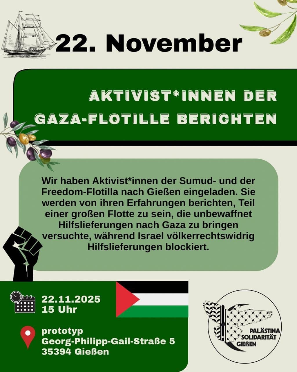 AKTIVIST*INNEN DER GAZA FLOTILLE BERICHTEN