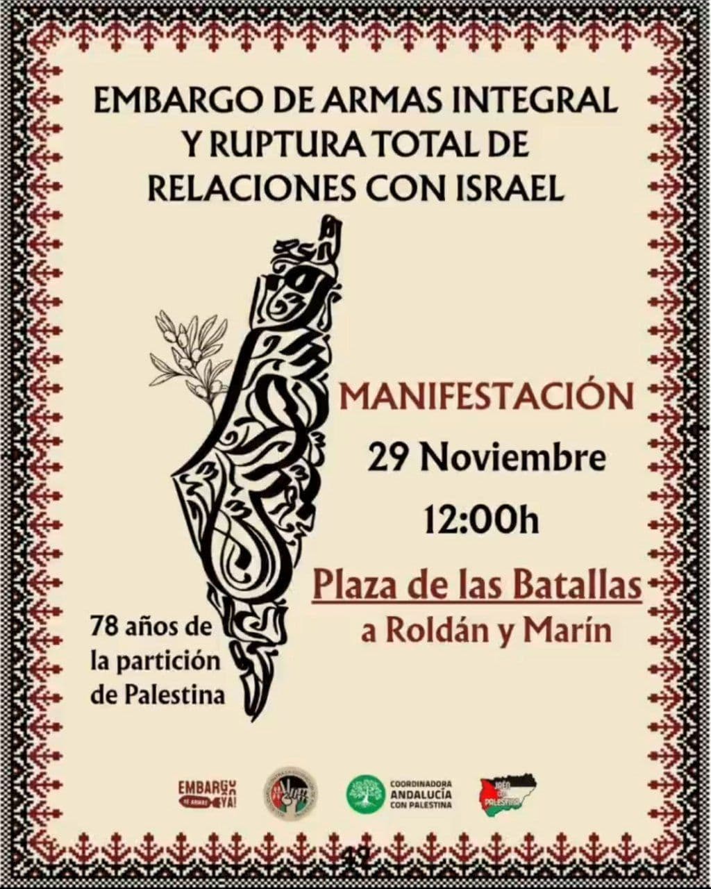 EMBARGO DE ARMAS INTEGRAL Y RUPTURA TOTAL DE RELACIONES CON ISRAEL / Lleida