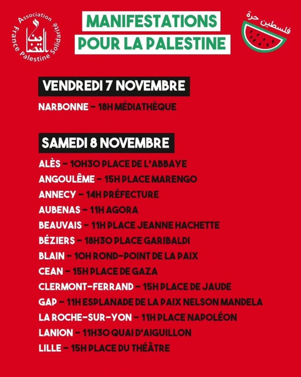 MANIFESTATIONS POUR LA PALESTINE / Béziers