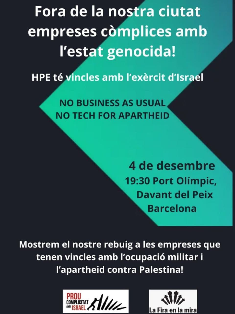 Fora de la nostra ciutat empreses complices amb l'estat genocida!