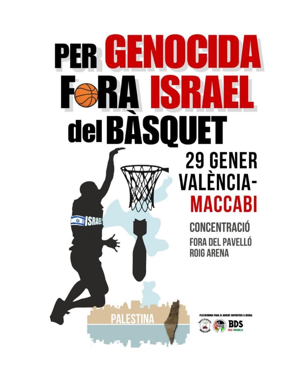PER GENOCIDA FORA ISRAEL del BÀSQUET