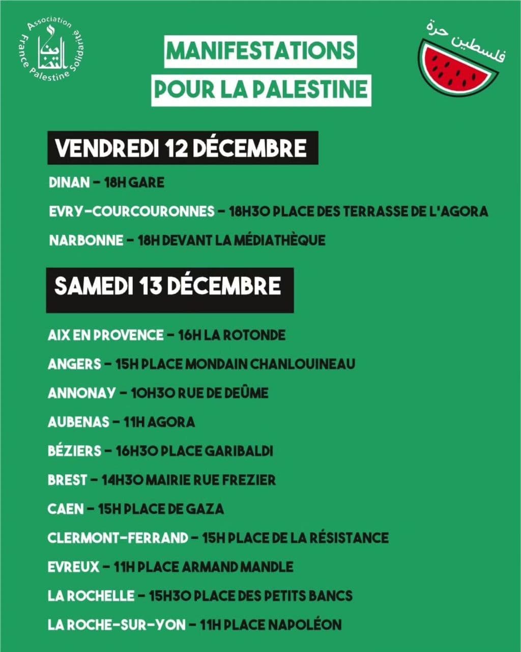 MANIFESTATIONS POUR LA PALESTINE / Narbonne