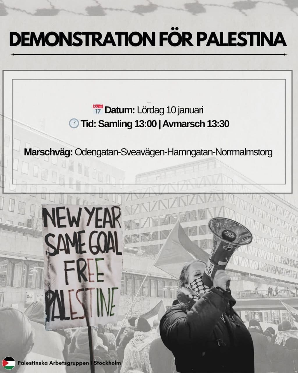 DEMONSTRATION FÖR PALESTINA