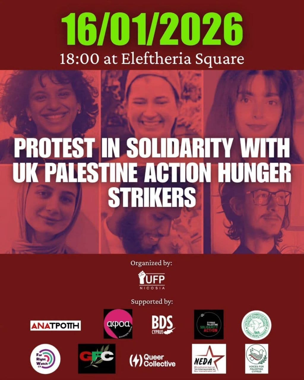 PROTEST IN SOLIDARITY WITH UK PALESTINE ACTION HUNGER STRIKERS