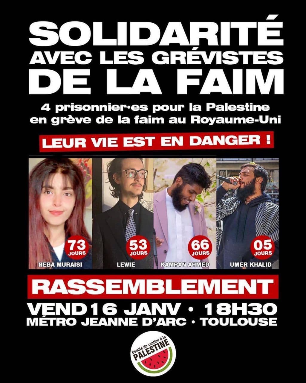SOLIDARITÉ AVEC LES GRÉVISTES DE LA FAIM