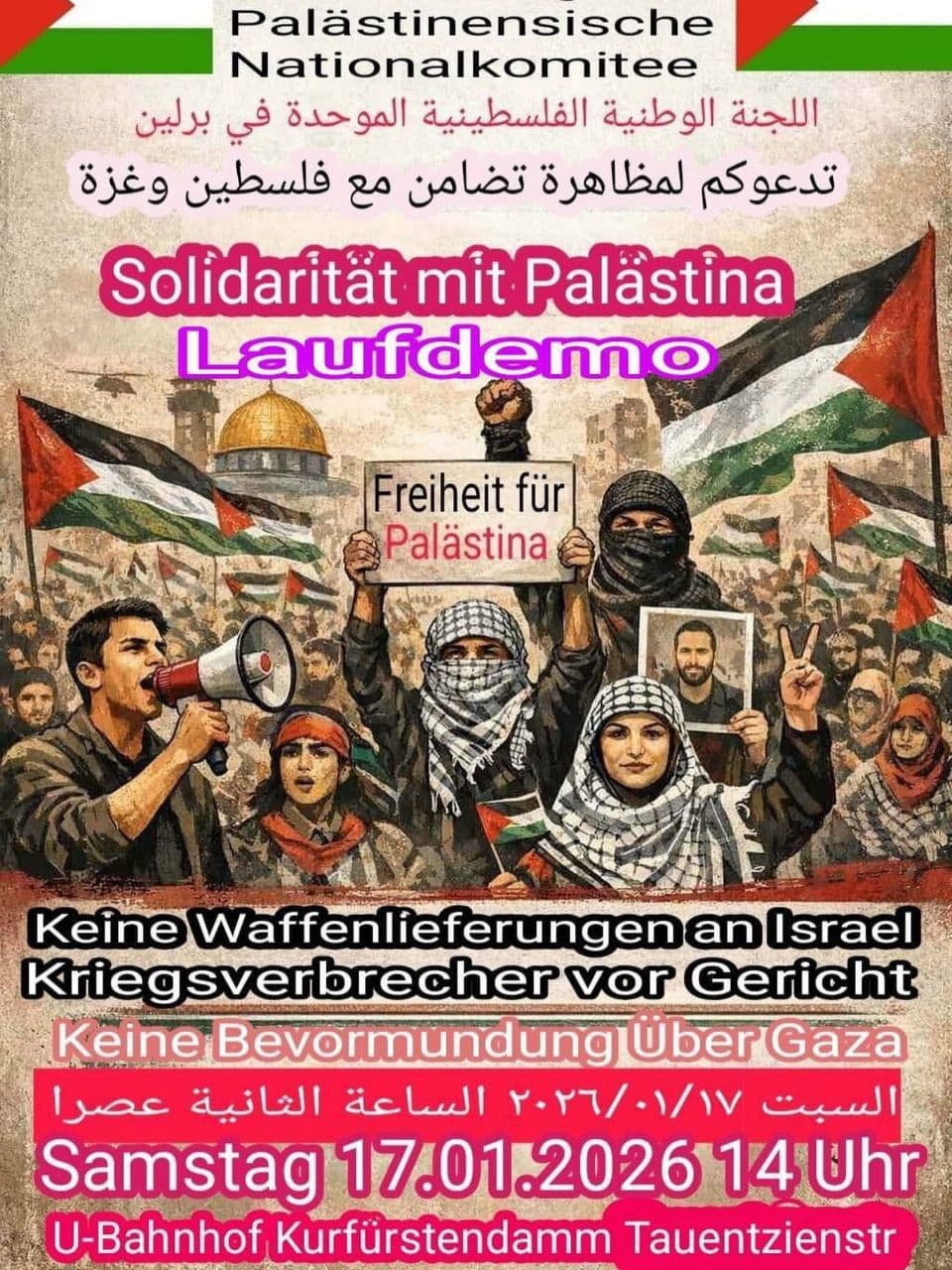 Solidarität mit Palästina Laufdemo