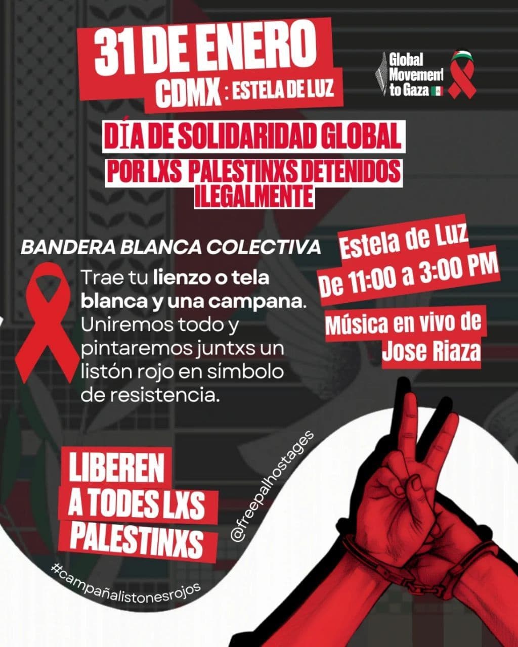 DIA DE SOLIDARIDAD GLOBAL PORLXS PALESTINXS DETENIDOS ILEGALMENTEI