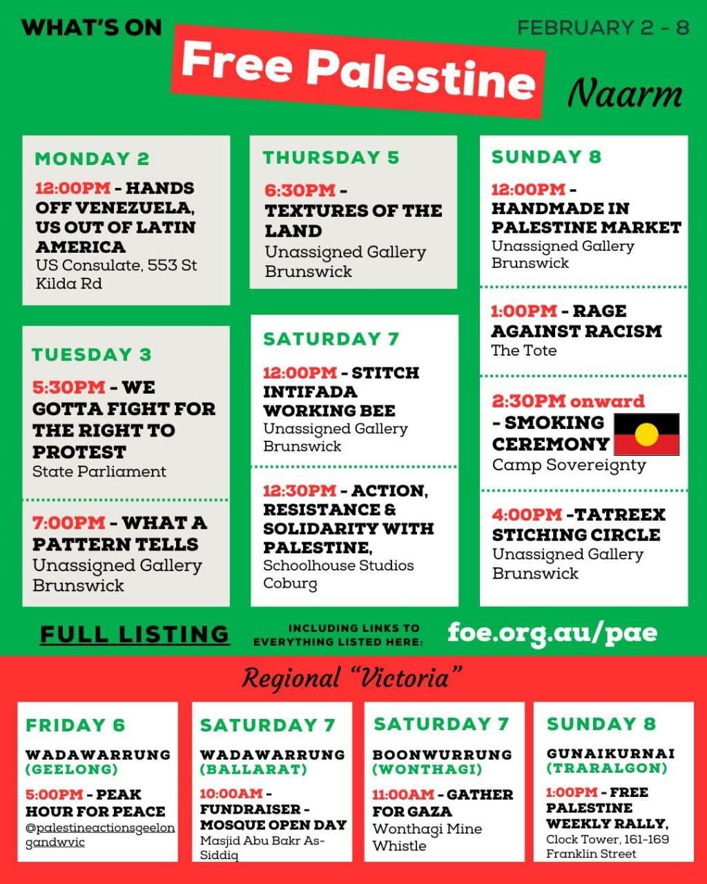 WHAT’S ON: FREE PALESTINE / 8 February