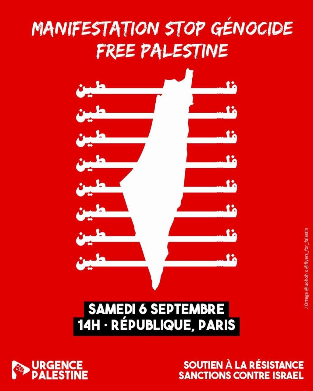 MANIFESTATION STOP GÉNOCIDE FREE PALESTINE