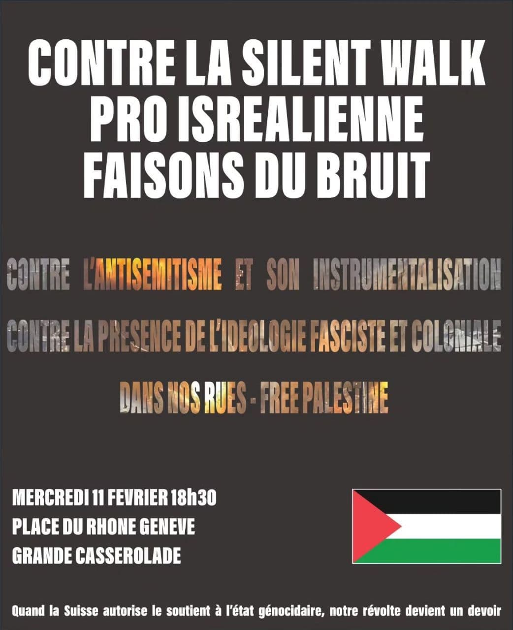 CONTRE LA SILENT WALK PRO ISREALIENNE FAISONS DU BRUIT