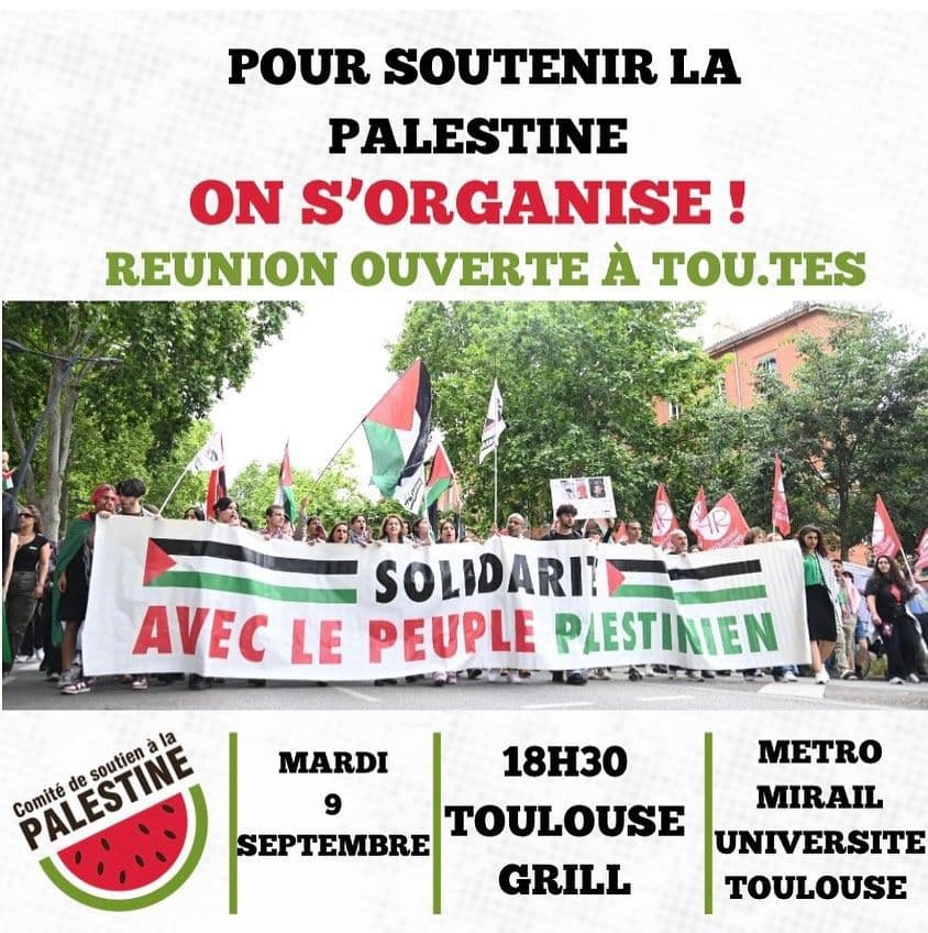 POUR SOUTENIR LA PALESTINE ON S'ORGANISE !