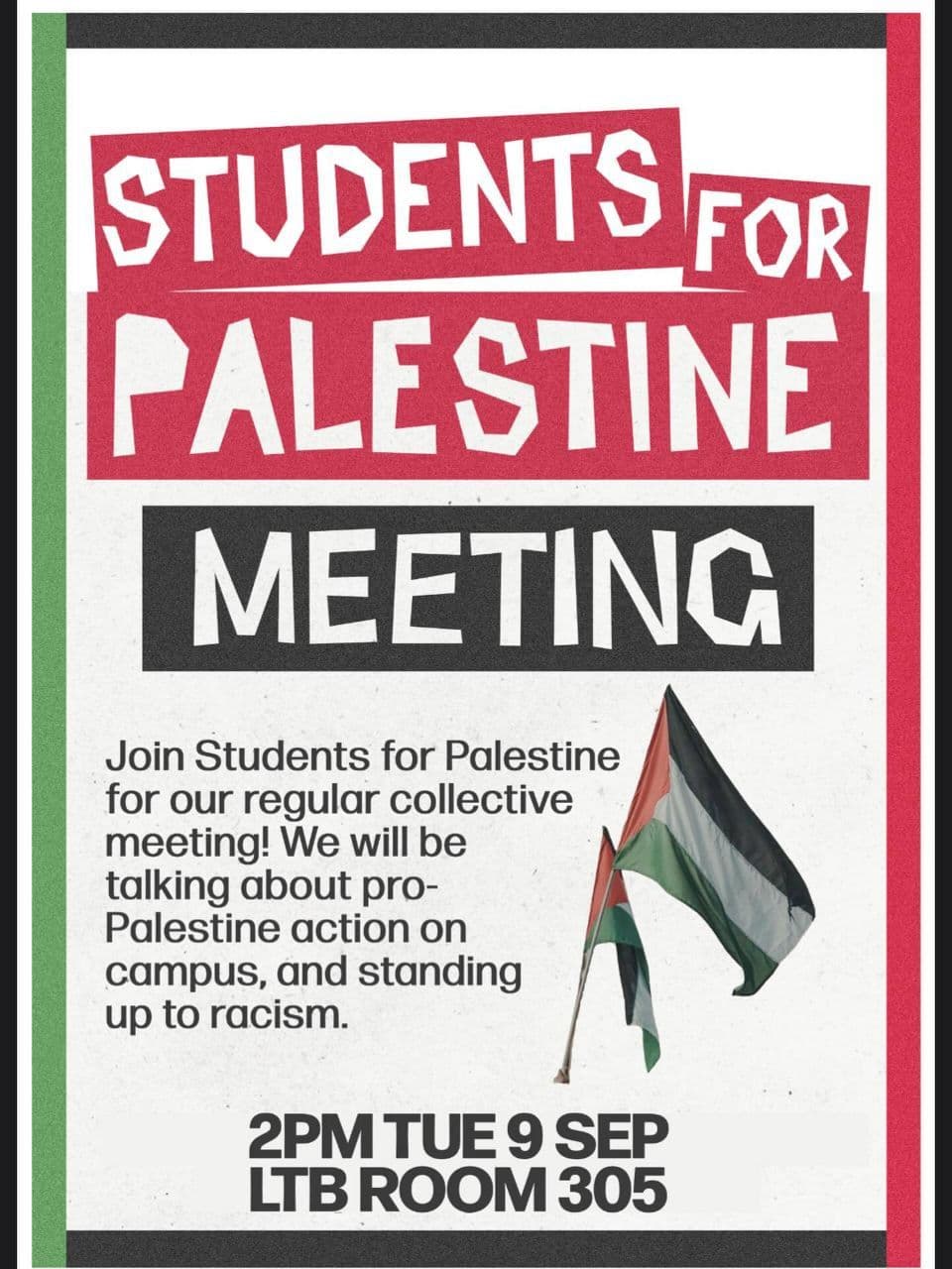STUDENTS FOR PALESTINE MEETING