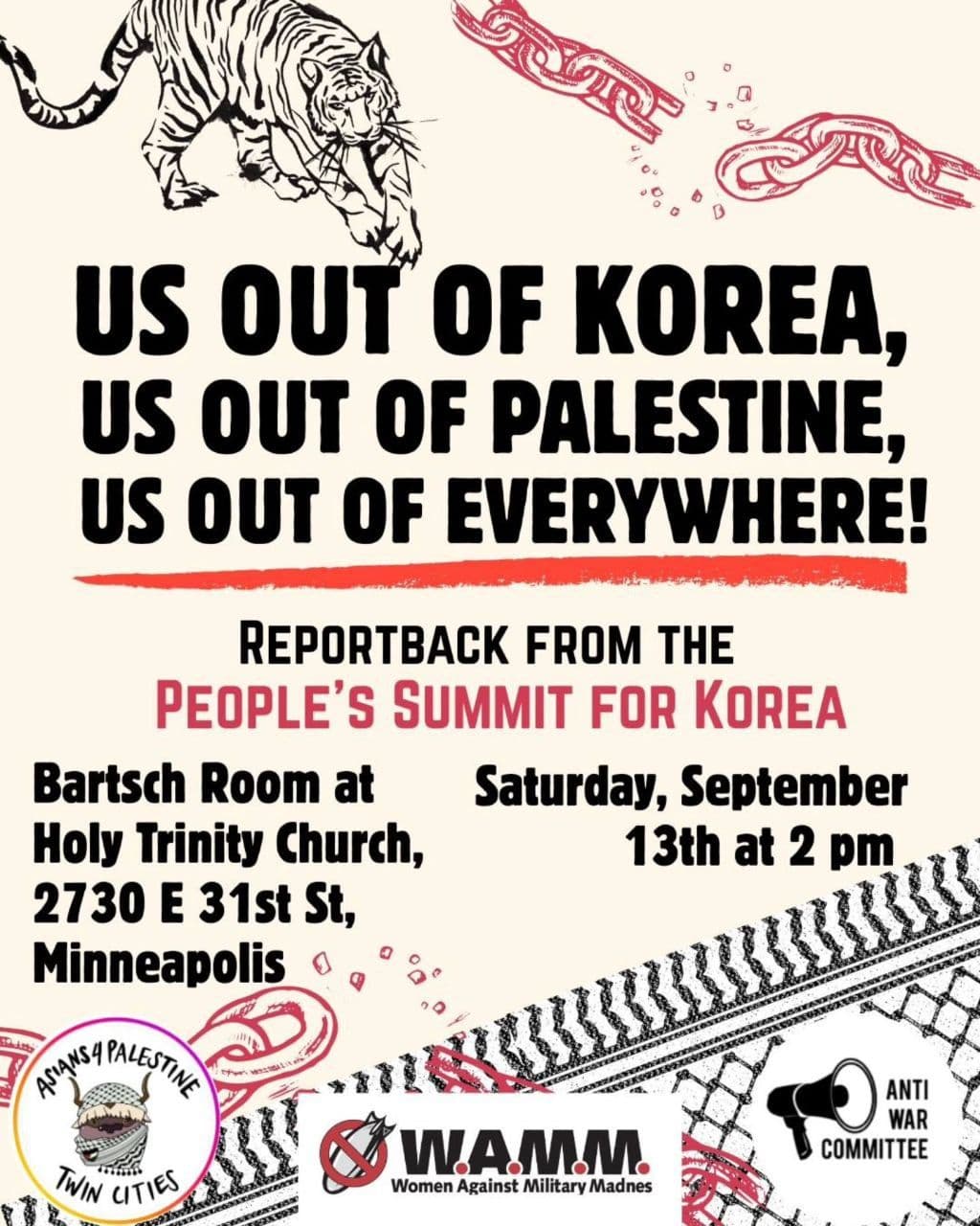 US OUT OF KOREA, US OUT OF PALESTINE, US OUT OF EVERYWHERE!