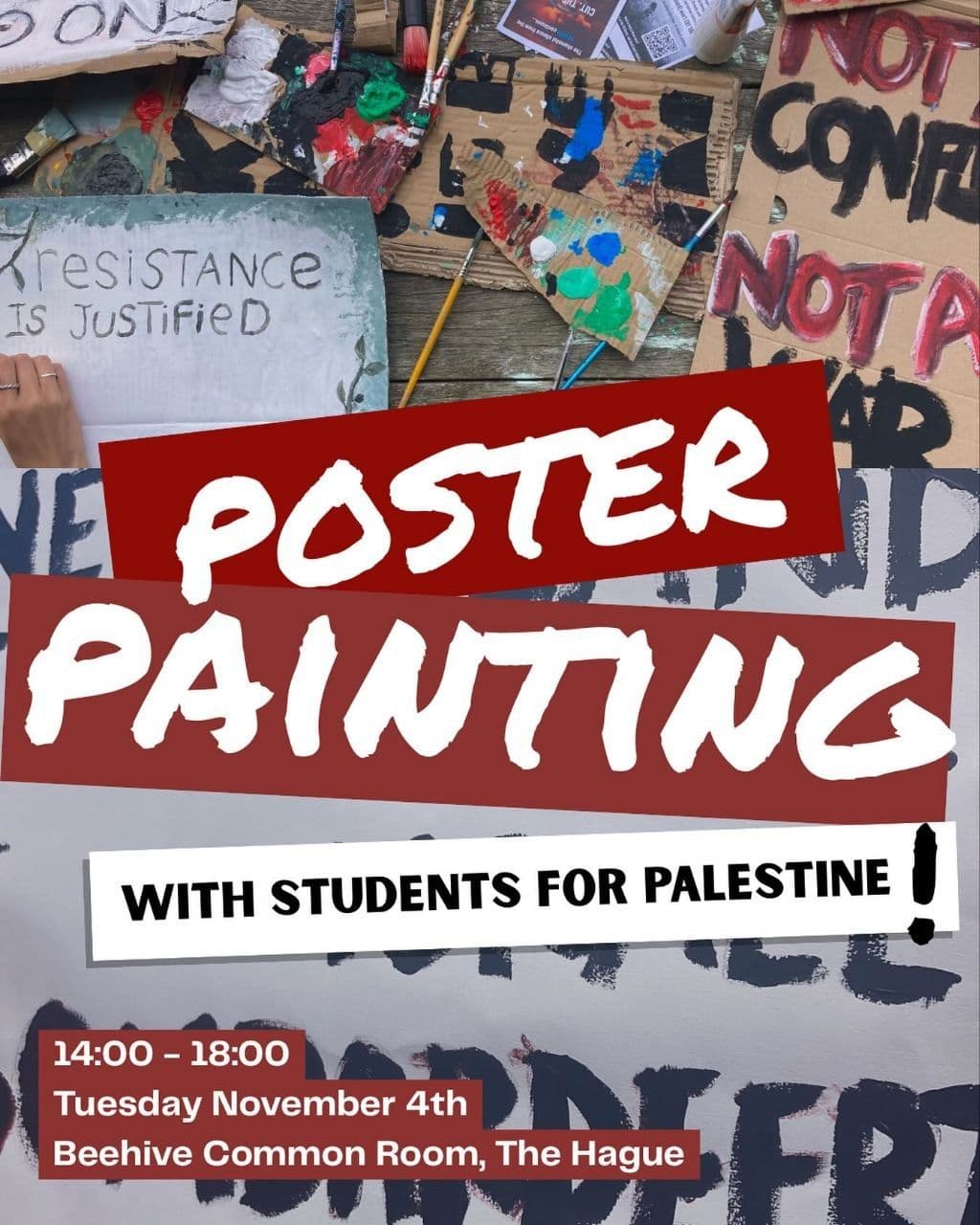 POSTER PAINTING WITH STUDENTS FOR PALESTINE!