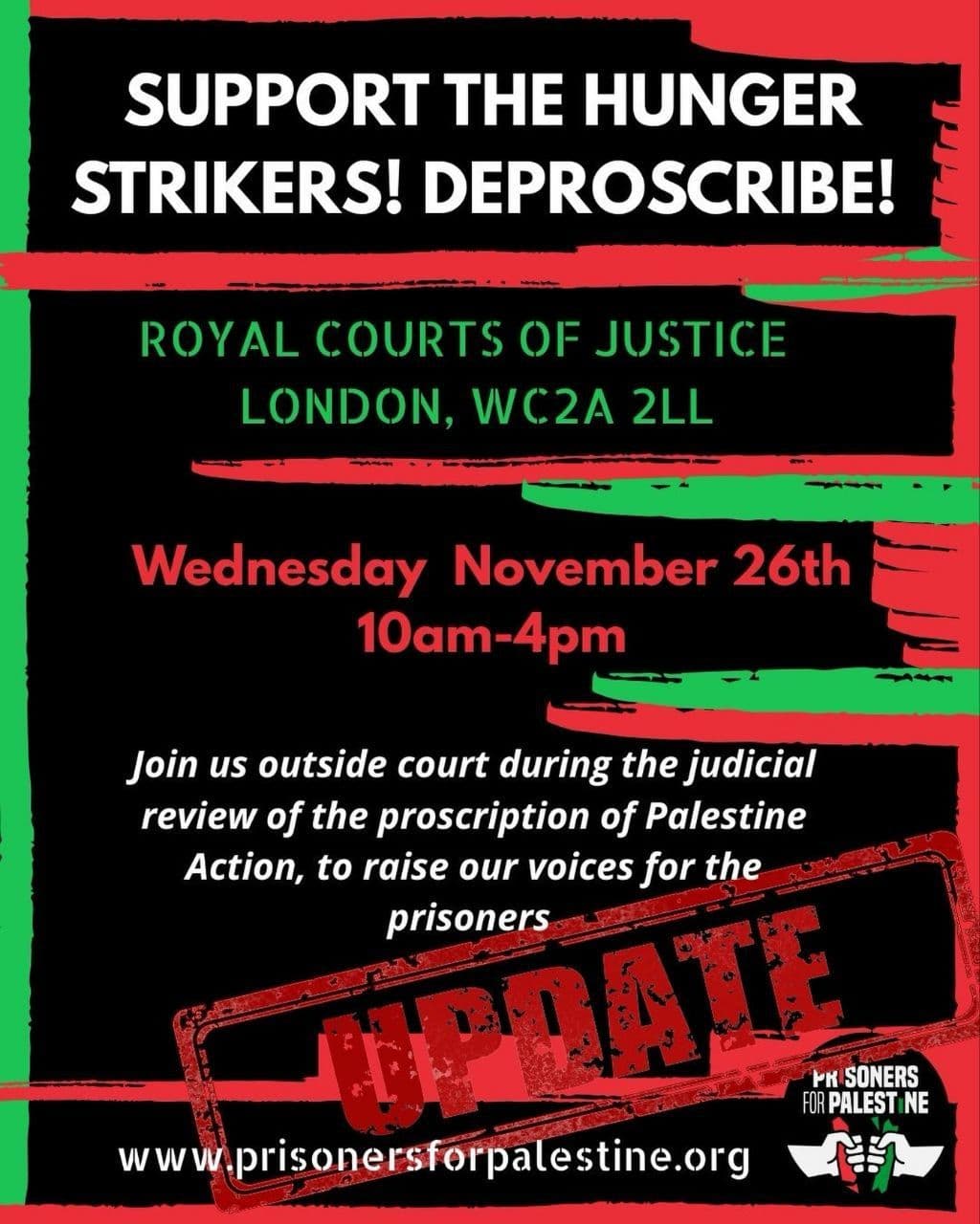 SUPPORT THE HUNGER STRIKERS! DEPROSCRIBE!