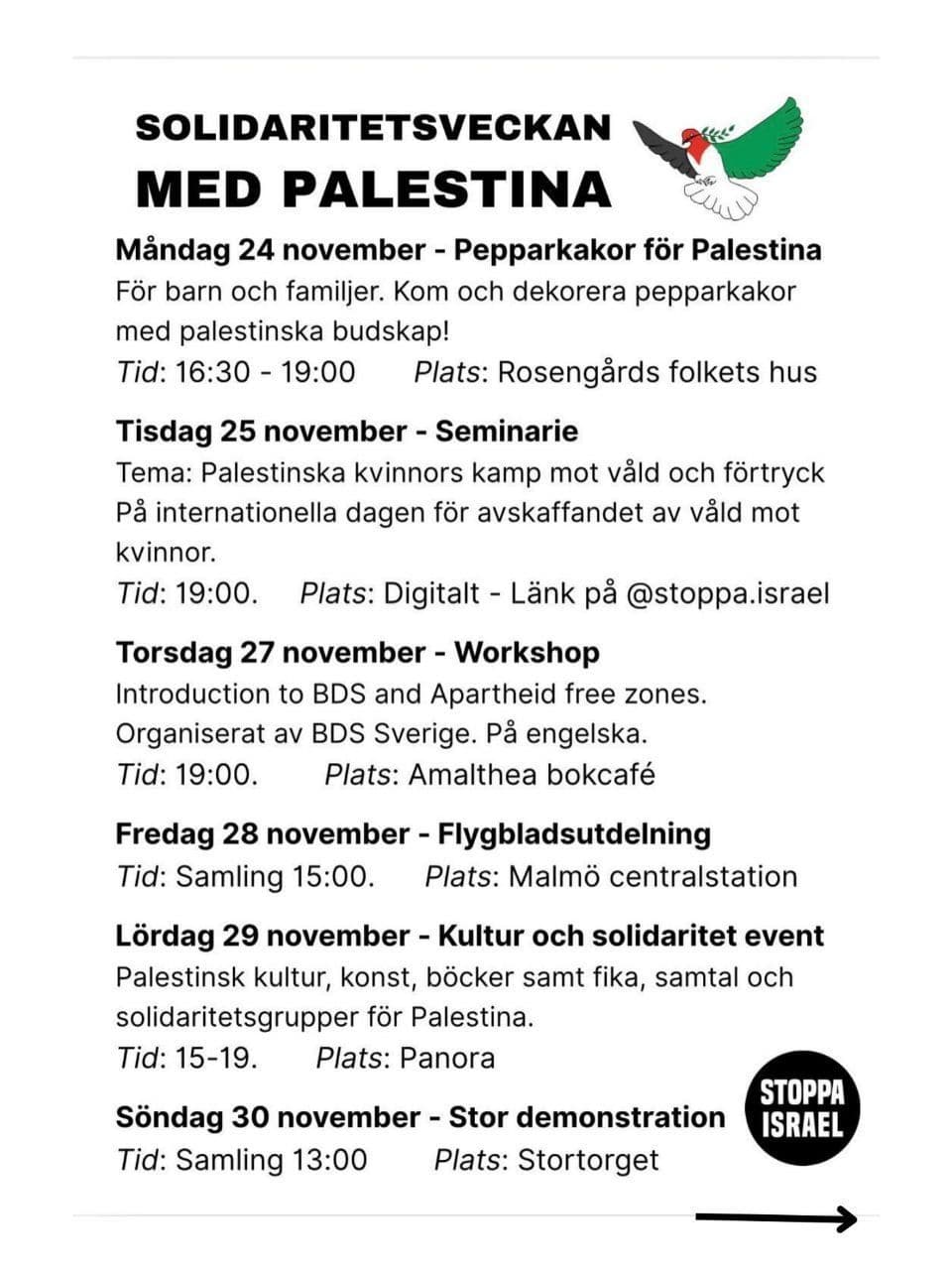SOLIDARITETSVECKAN MED PALESTINA / Flygbladsutdelning