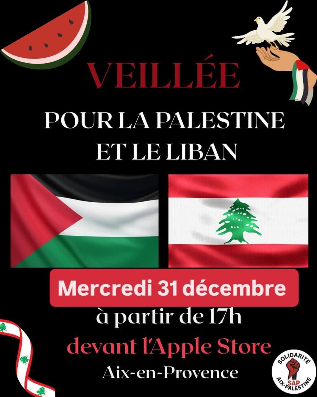 VEILLÉE POUR LA PALESTINE ET LE LIBAN