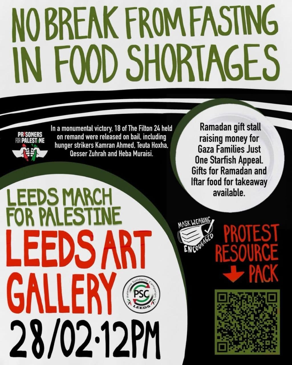 NO BREAK FROM FASTING IN FOOD SHORTAGES