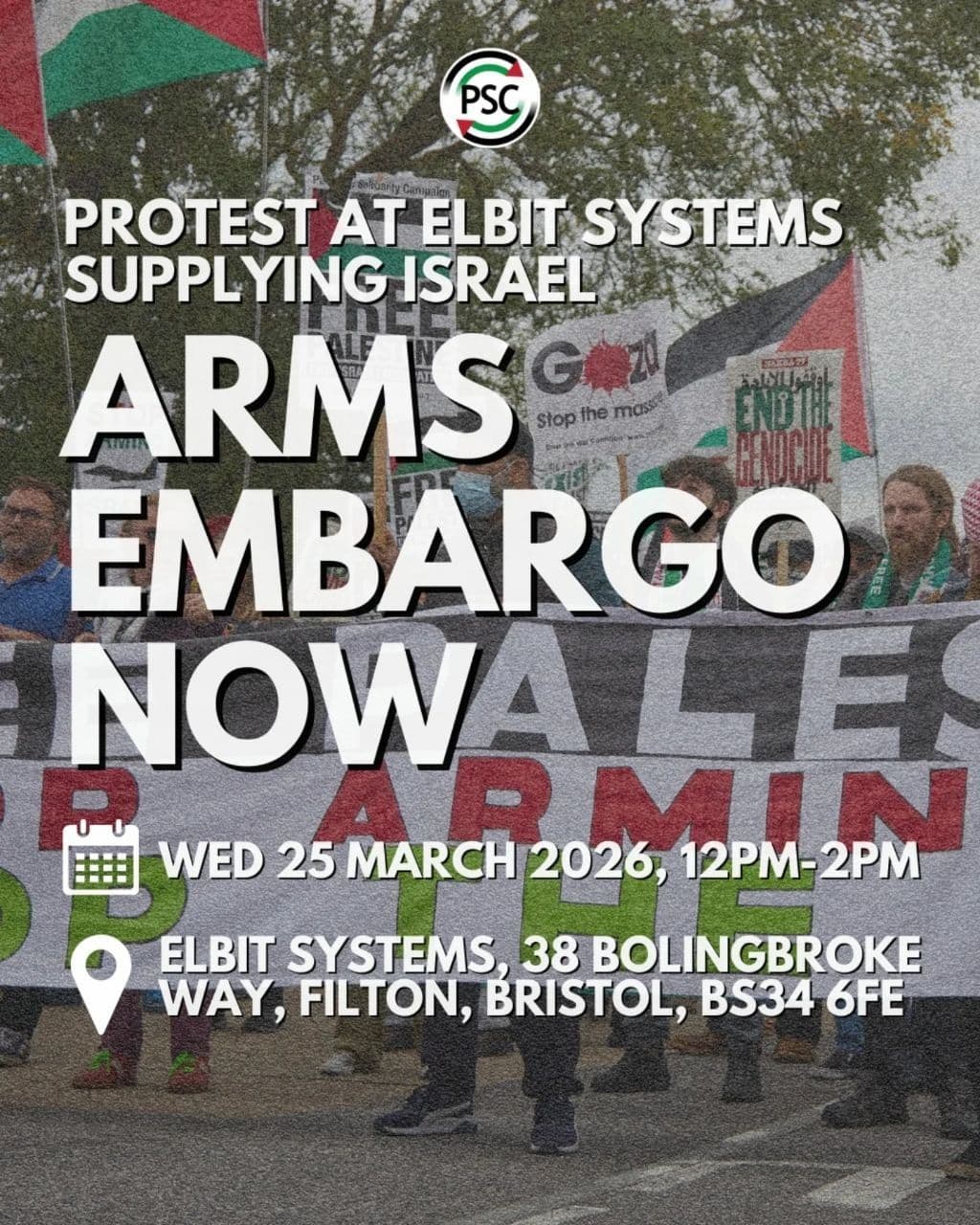 PROTEST AT ELBIT SYSTEMS SUPPLYING ISRAEL
