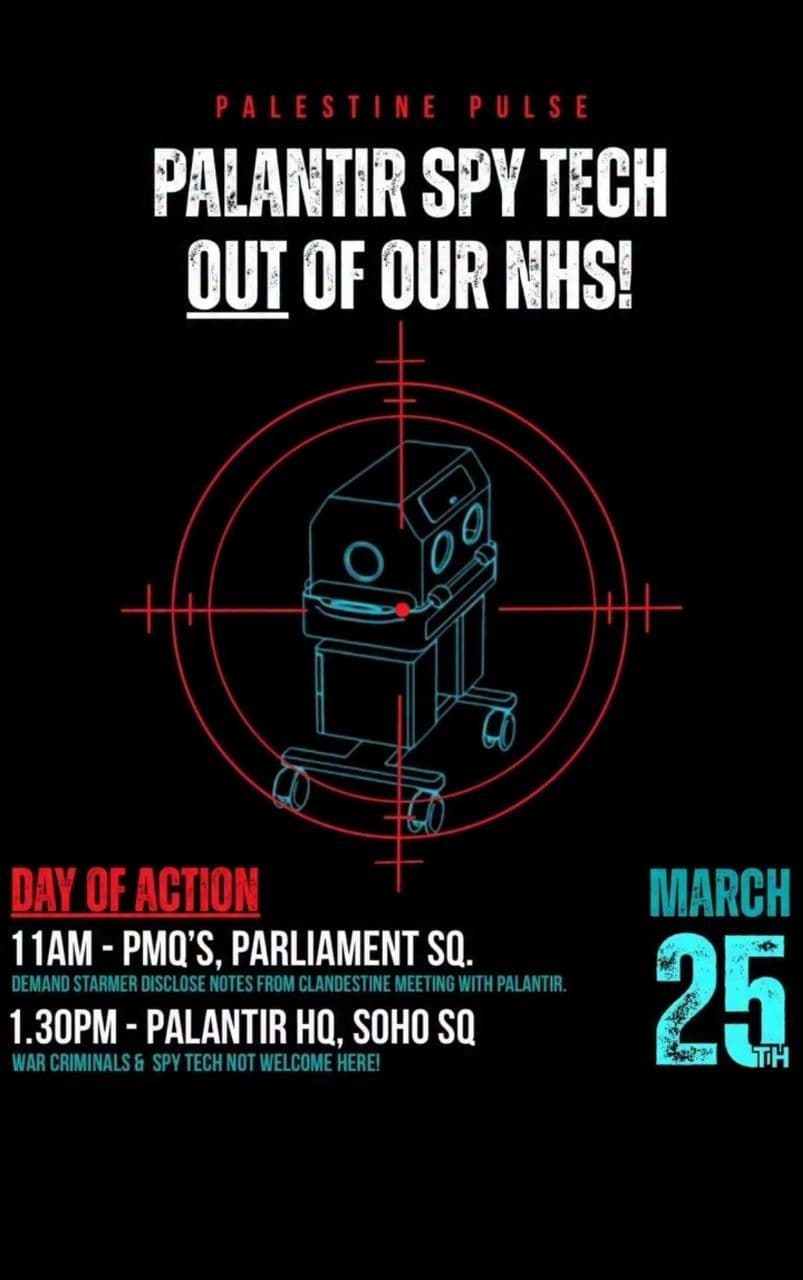 PALANTIR SPY TECH OUT OF OUR NHS!