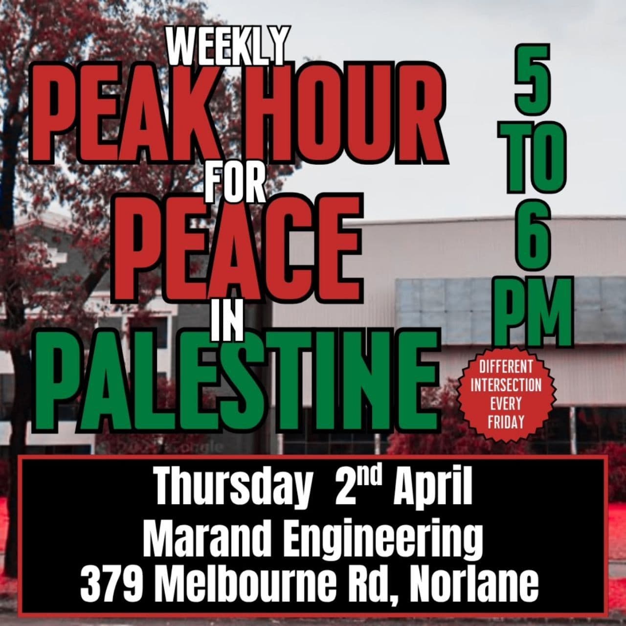 WEEKLY PEAK HOUR for PEACE in PALESTINE