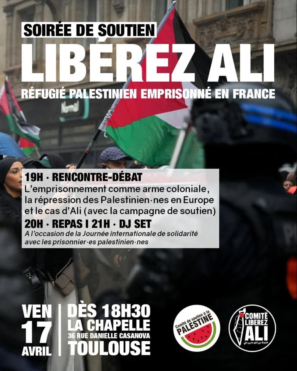 SOIRÉE DE SOUTIEN LIBEREZ ALI